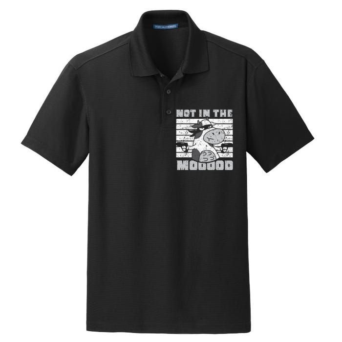 Not In The Mooood Cow Cows Farm Animals Lover Dry Zone Grid Polo