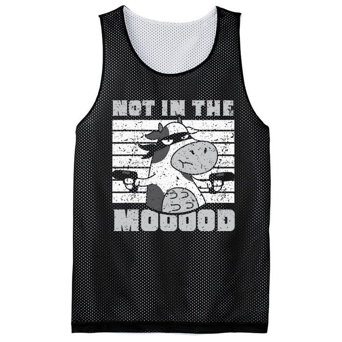 Not In The Mooood Cow Cows Farm Animals Lover Mesh Reversible Basketball Jersey Tank