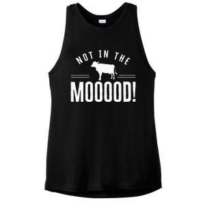 Not in the Mooood Farmer Cow Cows Farming Herd Ladies PosiCharge Tri-Blend Wicking Tank