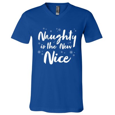 Naughty Is The New Nice Funny Merry Christmas Holiday Gift V-Neck T-Shirt