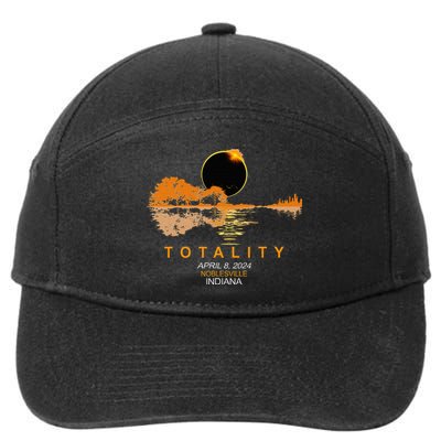 Noblesville Indiana Total Solar Eclipse 2024 Guitar 7-Panel Snapback Hat