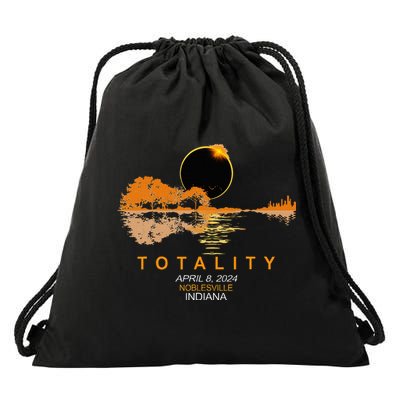 Noblesville Indiana Total Solar Eclipse 2024 Guitar Drawstring Bag
