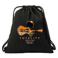Noblesville Indiana Total Solar Eclipse 2024 Guitar Drawstring Bag