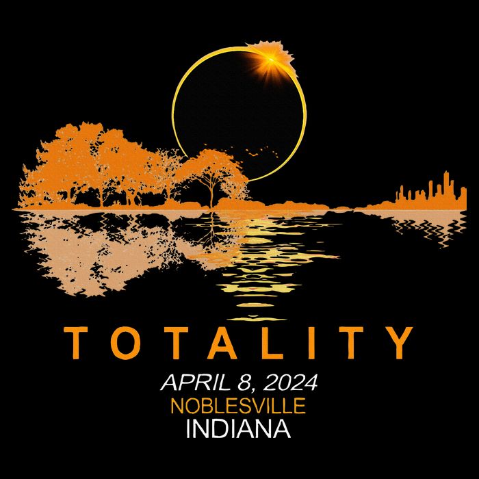 Noblesville Indiana Total Solar Eclipse 2024 Guitar Drawstring Bag