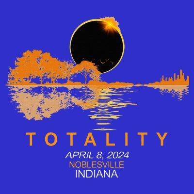 Noblesville Indiana Total Solar Eclipse 2024 Guitar T-Shirt