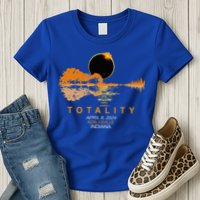 Noblesville Indiana Total Solar Eclipse 2024 Guitar Womens T-Shirt
