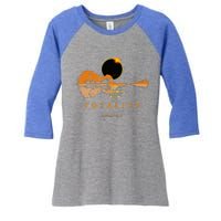 Noblesville Indiana Total Solar Eclipse 2024 Guitar Women's Tri-Blend 3/4-Sleeve Raglan Shirt