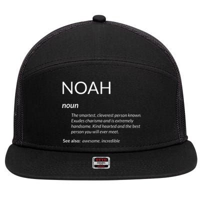 Noah Is The Best Funny Name Definition Noah 7 Panel Mesh Trucker Snapback Hat