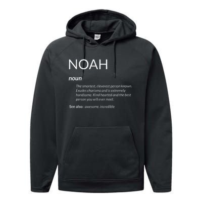 Noah Is The Best Funny Name Definition Noah Performance Fleece Hoodie