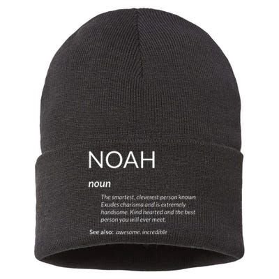 Noah Is The Best Funny Name Definition Noah Sustainable Knit Beanie