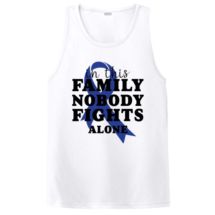 Nobody In This Family Fights Alone Colon Cancer Awareness PosiCharge Competitor Tank