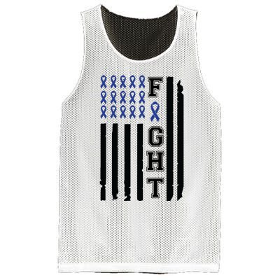 Nobody In This Family Fights Alone Colon Cancer Awareness Mesh Reversible Basketball Jersey Tank