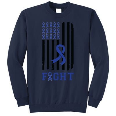 Nobody In This Family Fights Alone Colon Cancer Awareness Tall Sweatshirt