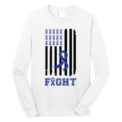 Nobody In This Family Fights Alone Colon Cancer Awareness Long Sleeve Shirt