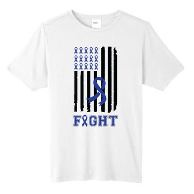 Nobody In This Family Fights Alone Colon Cancer Awareness Tall Fusion ChromaSoft Performance T-Shirt