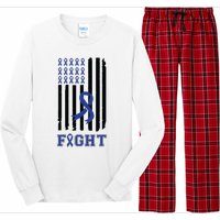 Nobody In This Family Fights Alone Colon Cancer Awareness Long Sleeve Pajama Set