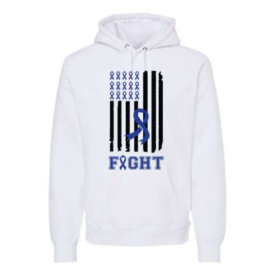 Nobody In This Family Fights Alone Colon Cancer Awareness Premium Hoodie