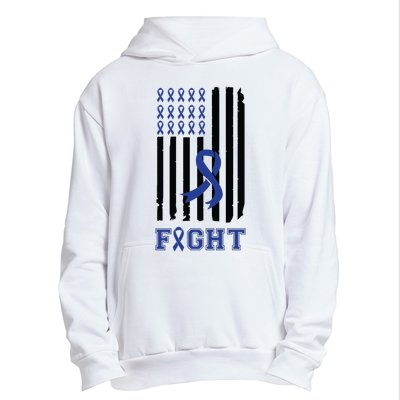 Nobody In This Family Fights Alone Colon Cancer Awareness Urban Pullover Hoodie