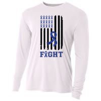 Nobody In This Family Fights Alone Colon Cancer Awareness Cooling Performance Long Sleeve Crew