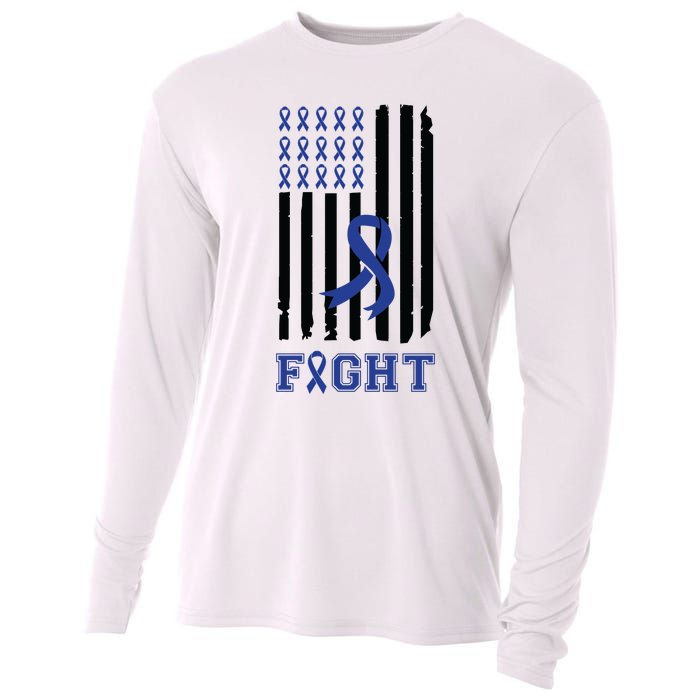 Nobody In This Family Fights Alone Colon Cancer Awareness Cooling Performance Long Sleeve Crew