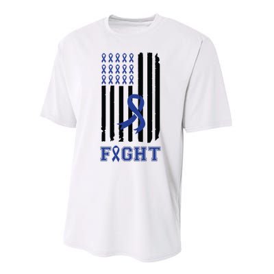 Nobody In This Family Fights Alone Colon Cancer Awareness Performance Sprint T-Shirt