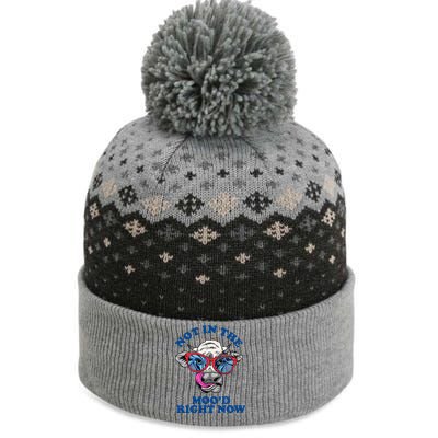 Not In The Mood Right Now Funny Cow The Baniff Cuffed Pom Beanie