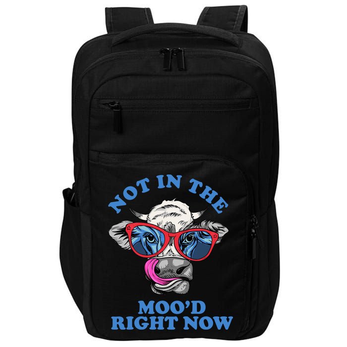 Not In The Mood Right Now Funny Cow Impact Tech Backpack