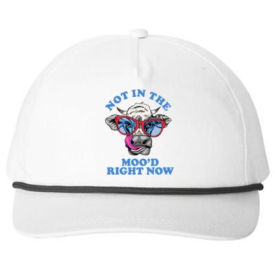 Not In The Mood Right Now Funny Cow Snapback Five-Panel Rope Hat