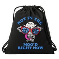 Not In The Mood Right Now Funny Cow Drawstring Bag
