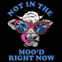 Not In The Mood Right Now Funny Cow Drawstring Bag