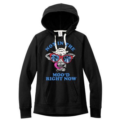 Not In The Mood Right Now Funny Cow Women's Fleece Hoodie