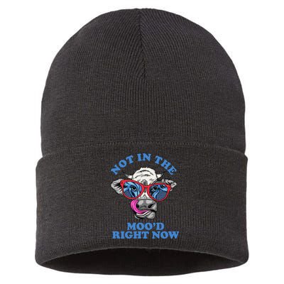 Not In The Mood Right Now Funny Cow Sustainable Knit Beanie
