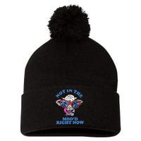 Not In The Mood Right Now Funny Cow Pom Pom 12in Knit Beanie