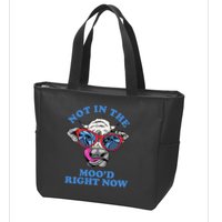 Not In The Mood Right Now Funny Cow Zip Tote Bag