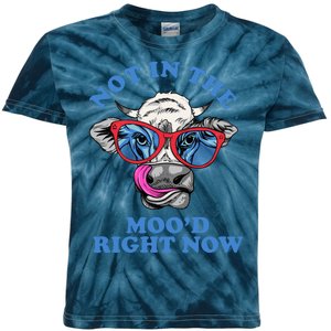 Not In The Mood Right Now Funny Cow Kids Tie-Dye T-Shirt