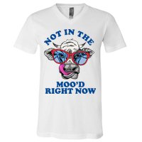 Not In The Mood Right Now Funny Cow V-Neck T-Shirt