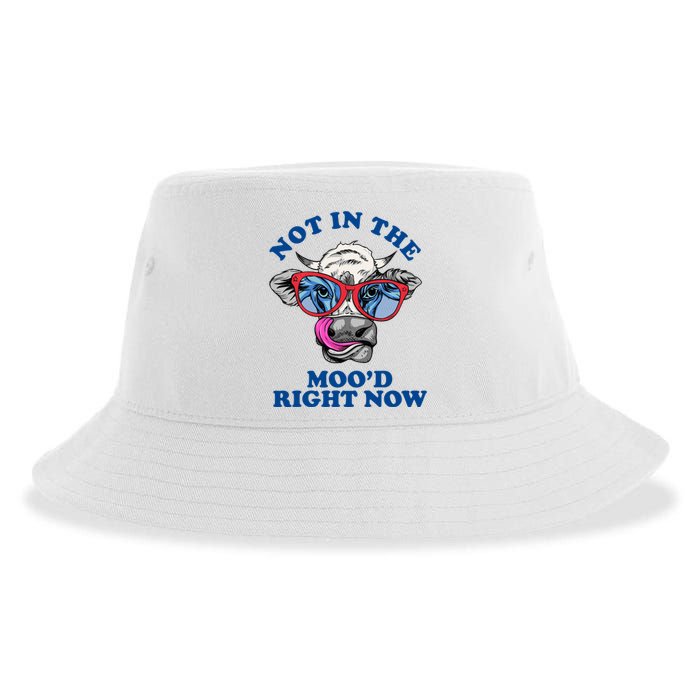 Not In The Mood Right Now Funny Cow Sustainable Bucket Hat