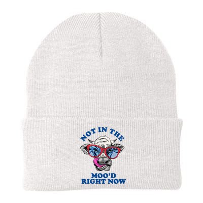 Not In The Mood Right Now Funny Cow Knit Cap Winter Beanie