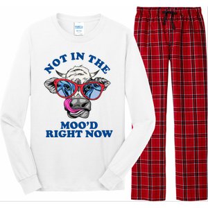 Not In The Mood Right Now Funny Cow Long Sleeve Pajama Set