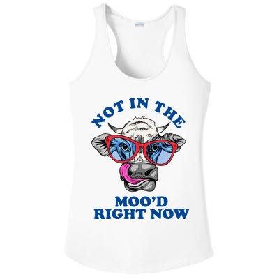 Not In The Mood Right Now Funny Cow Ladies PosiCharge Competitor Racerback Tank