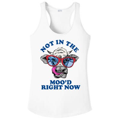 Not In The Mood Right Now Funny Cow Ladies PosiCharge Competitor Racerback Tank