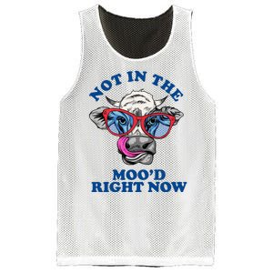 Not In The Mood Right Now Funny Cow Mesh Reversible Basketball Jersey Tank