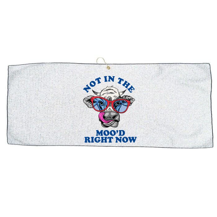 Not In The Mood Right Now Funny Cow Large Microfiber Waffle Golf Towel