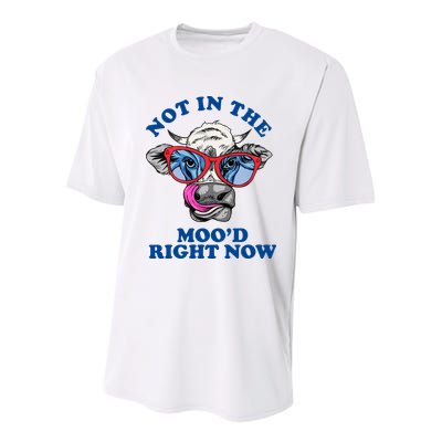 Not In The Mood Right Now Funny Cow Youth Performance Sprint T-Shirt
