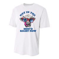 Not In The Mood Right Now Funny Cow Youth Performance Sprint T-Shirt