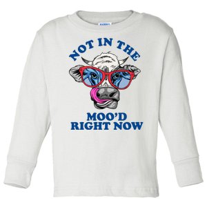 Not In The Mood Right Now Funny Cow Toddler Long Sleeve Shirt