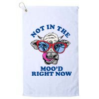 Not In The Mood Right Now Funny Cow Platinum Collection Golf Towel