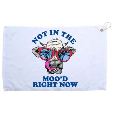 Not In The Mood Right Now Funny Cow Grommeted Golf Towel