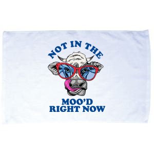 Not In The Mood Right Now Funny Cow Microfiber Hand Towel