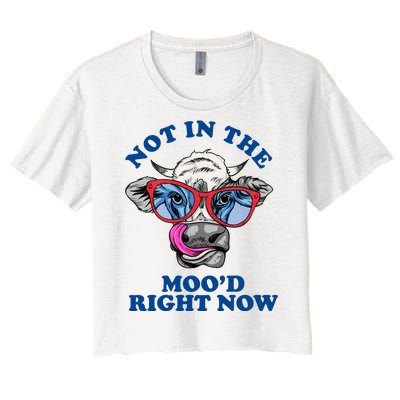 Not In The Mood Right Now Funny Cow Women's Crop Top Tee